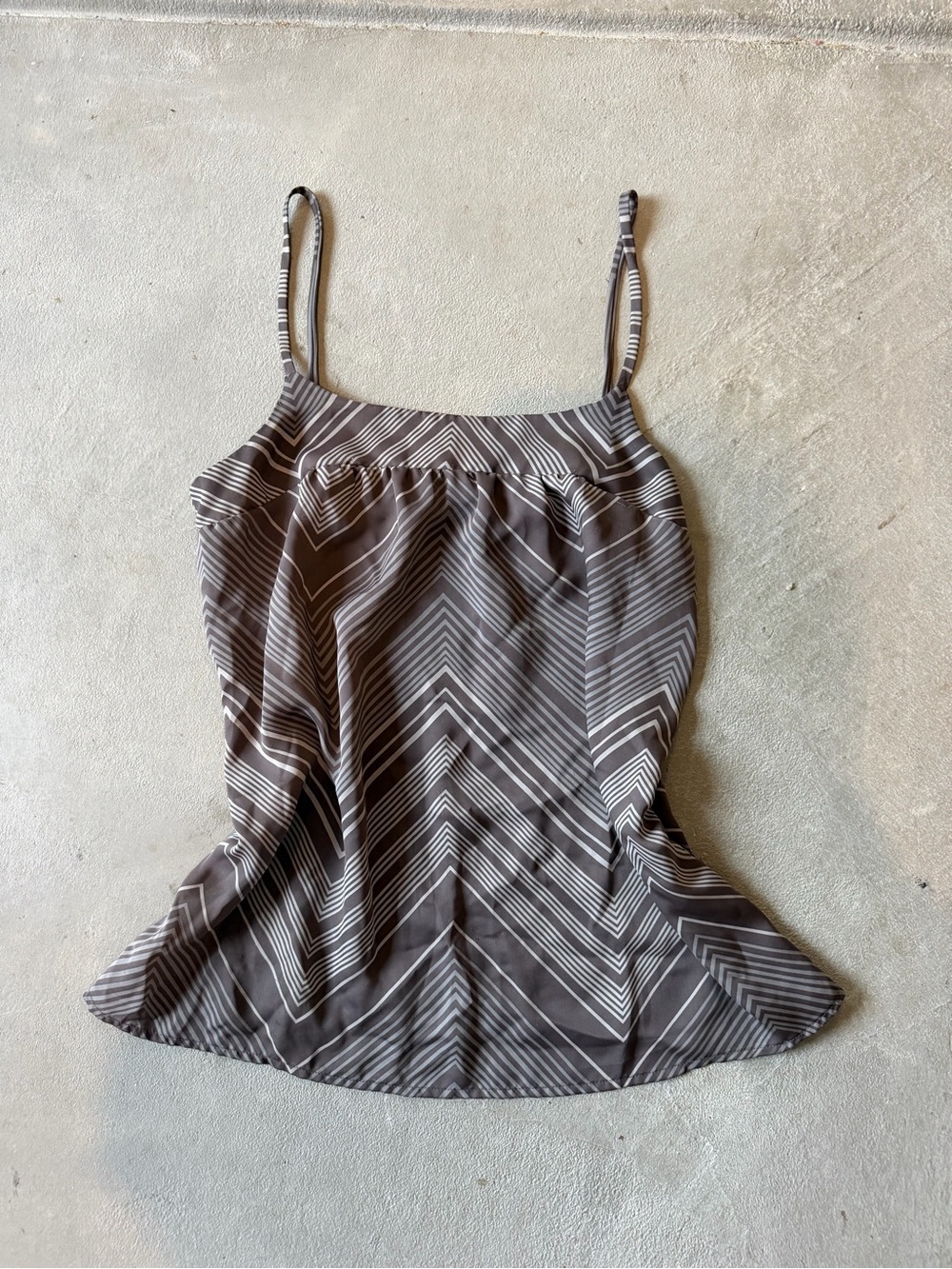 Y2K Old Navy Brown and White Striped Spaghetti Strap Cami